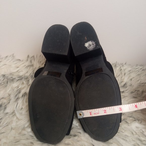 QUPID ALEXANDER WANG STYLE BLACK SUEDE ANKLE BOOTS - Picture 9 of 11